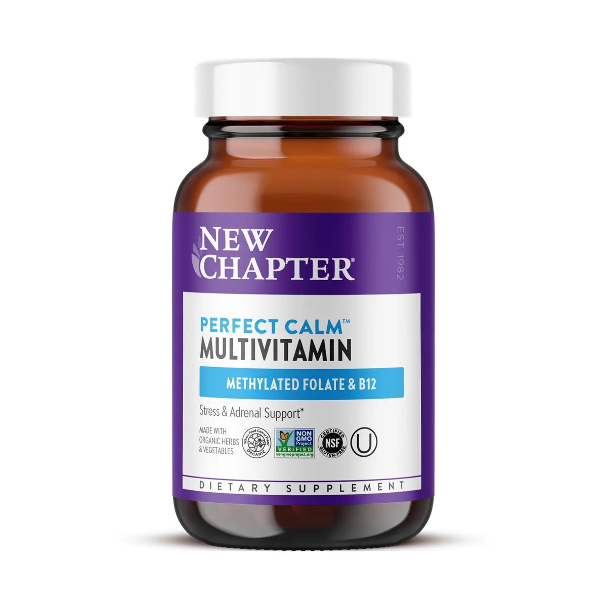 New Chapter Perfect Calm Stress Multivitamin 144 Count | Supports Mood & Stress, Fermented with Organic Botanicals - main product image