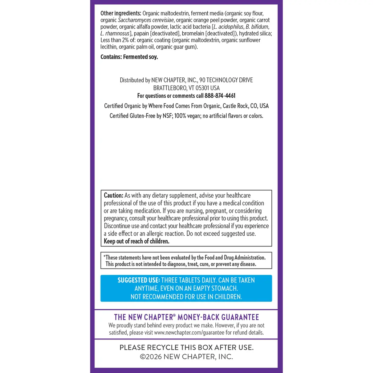 New Chapter Perfect Calm Stress Multivitamin 144 Count | Supports Mood & Stress, Fermented with Organic Botanicals - view 7