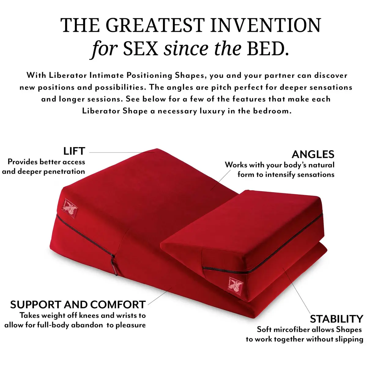 Liberator Wedge & Ramp Sex Positioning Pillow Combo, Plus-Size, 30in x 12in x 34in | Enhance Intimacy - view 3