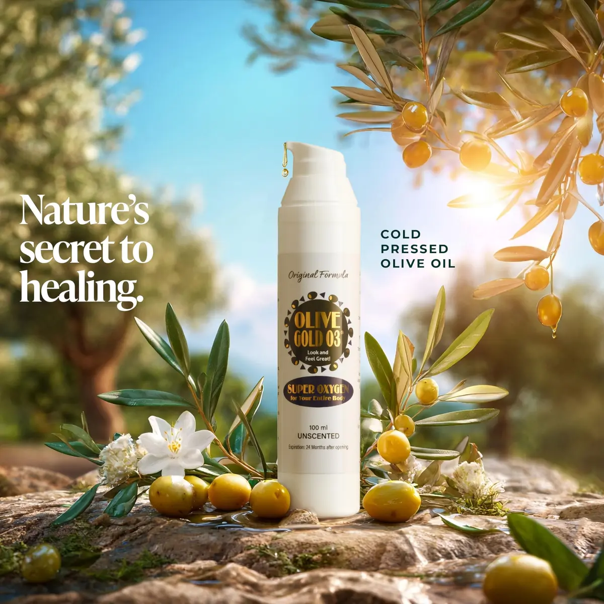 Olive Gold O3 Skin Care Lotion – Ozonated Olive Oil Moisturizer for Face & Body, Natural Hydration & Anti-Aging Support (4oz) - view 6