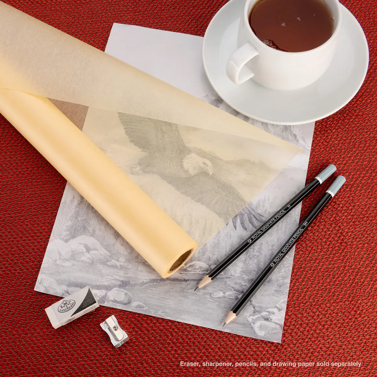 Bee Paper Sketch and Trace Roll, Canary Yellow 45.7 cm x 18.3 m (18" x 20 yds) | Acid-Free Art Paper for Sketching & Tracing - view 5