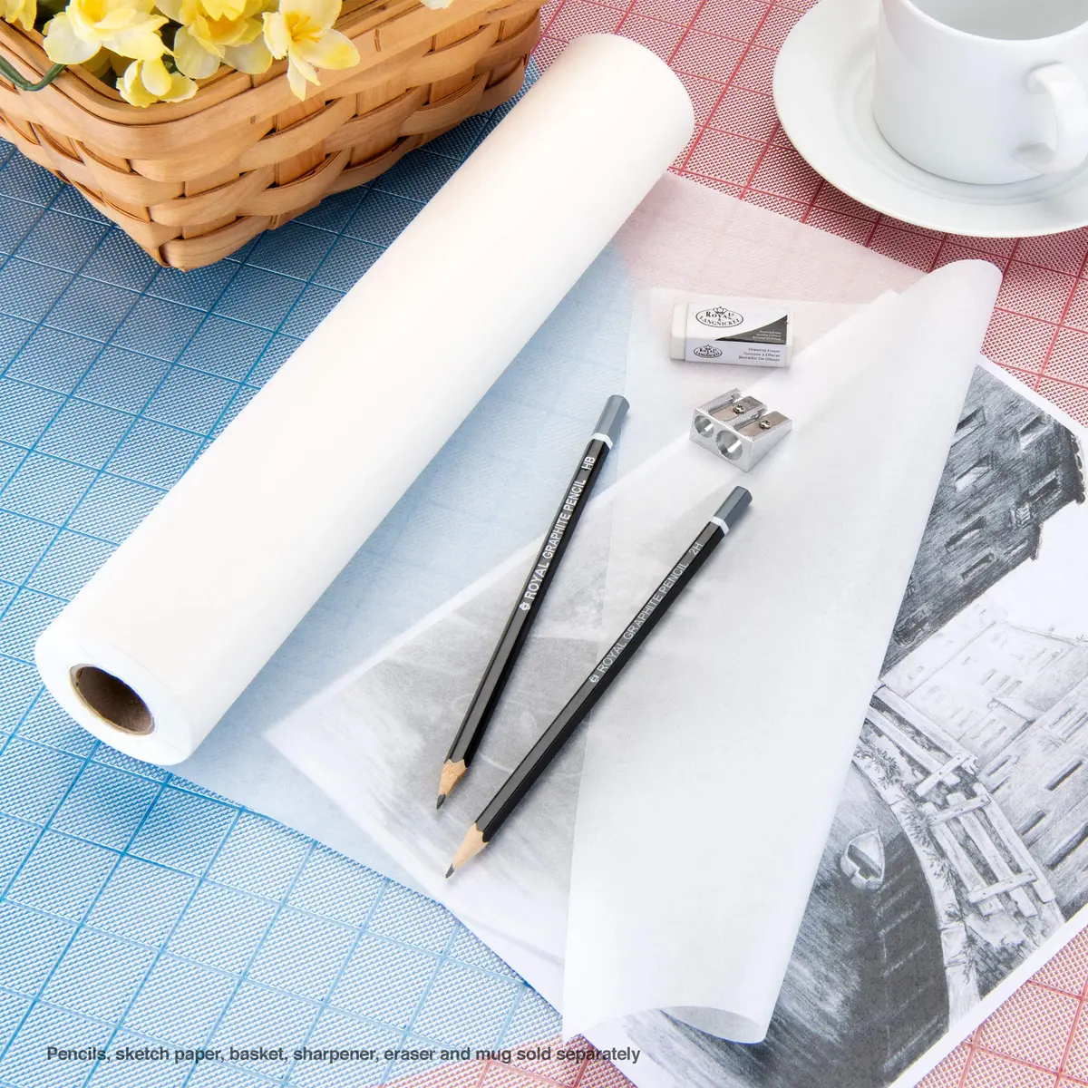 Bee Paper Company White Sketch and Trace Roll 30.48 cm x 45.72 m | Acid-Free Artist Paper - view 5