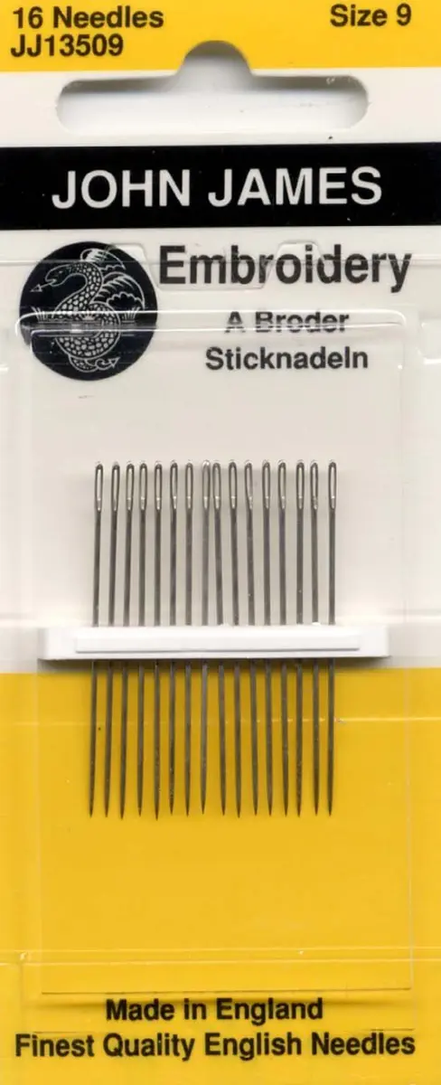 Colonial Needle John James Embroidery Needles Size 9 | Finest English Needles for Hand Sewing - main product image