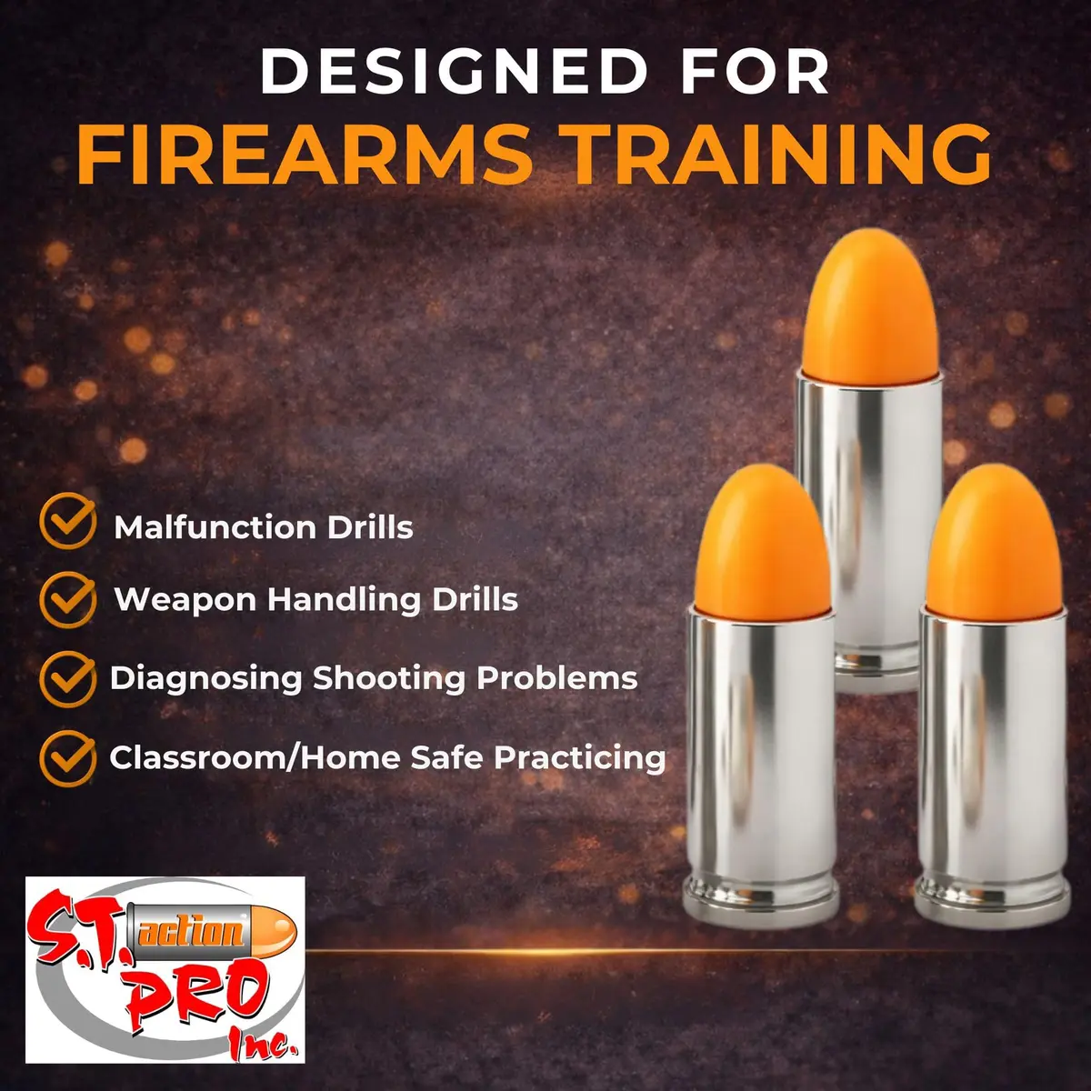 S.T. Action Pro 9mm Snap Caps 10-Pack | Inert Dummy Rounds for Dry Fire & Reloading - view 4