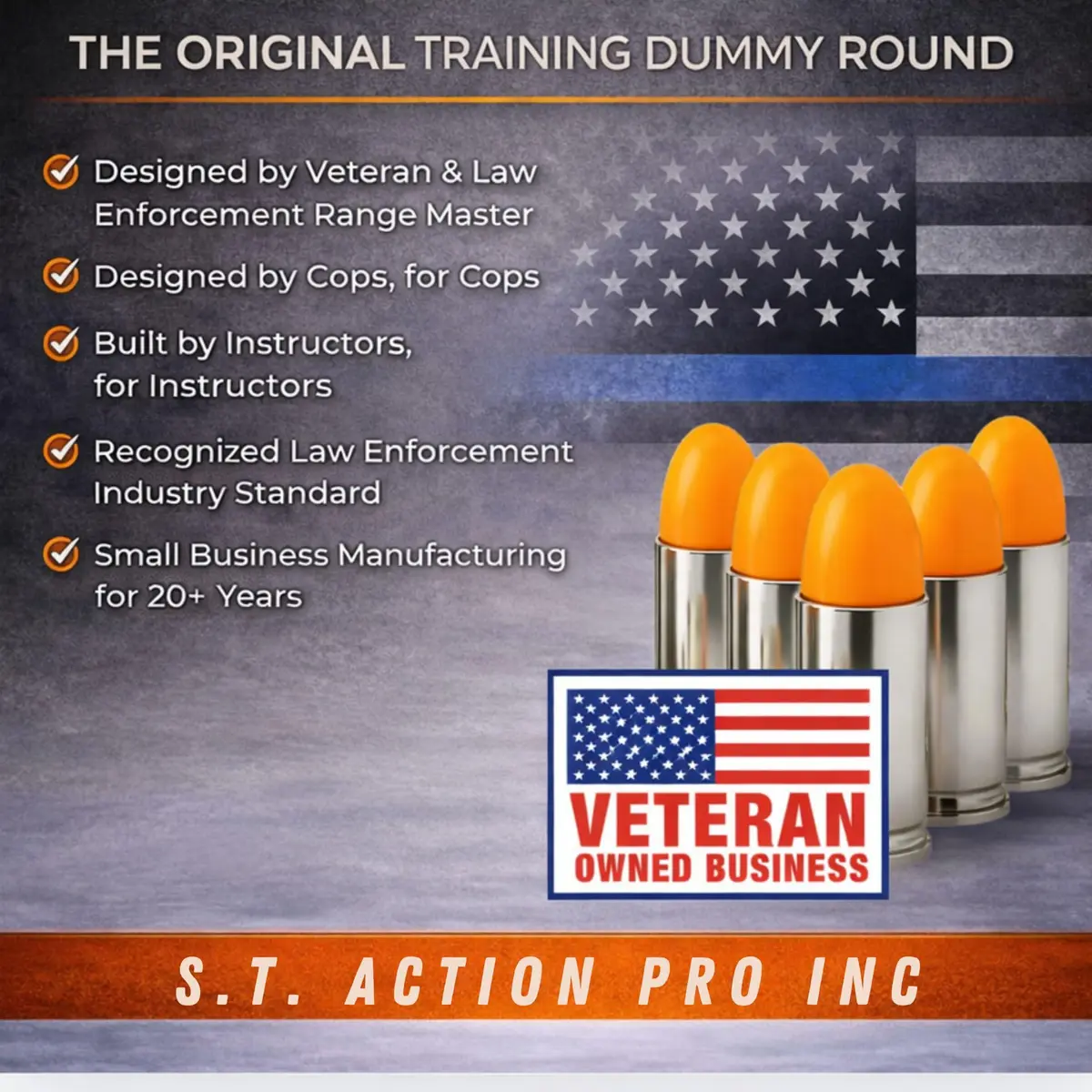 S.T. Action Pro 9mm Snap Caps 10-Pack | Inert Dummy Rounds for Dry Fire & Reloading - view 2