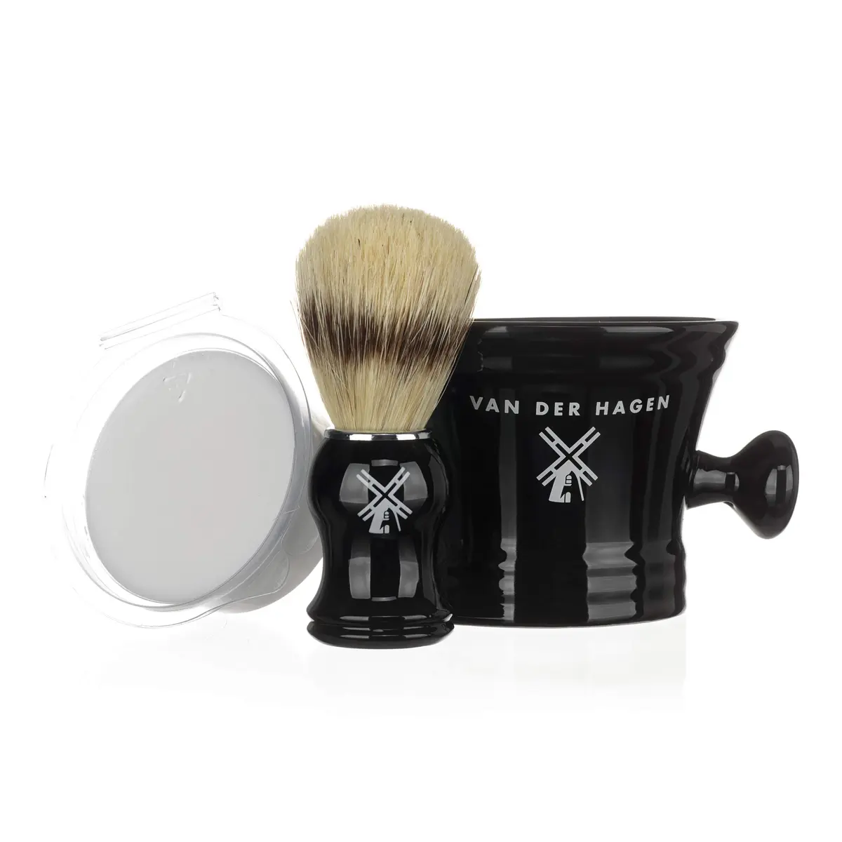 Van Der Hagen Luxury Shaving Set - Total Men's Wet Shaving Kit w/Boar Bristle Brush, Scented Luxury Soap, Stand & Mug | All-in-One Grooming - main product image