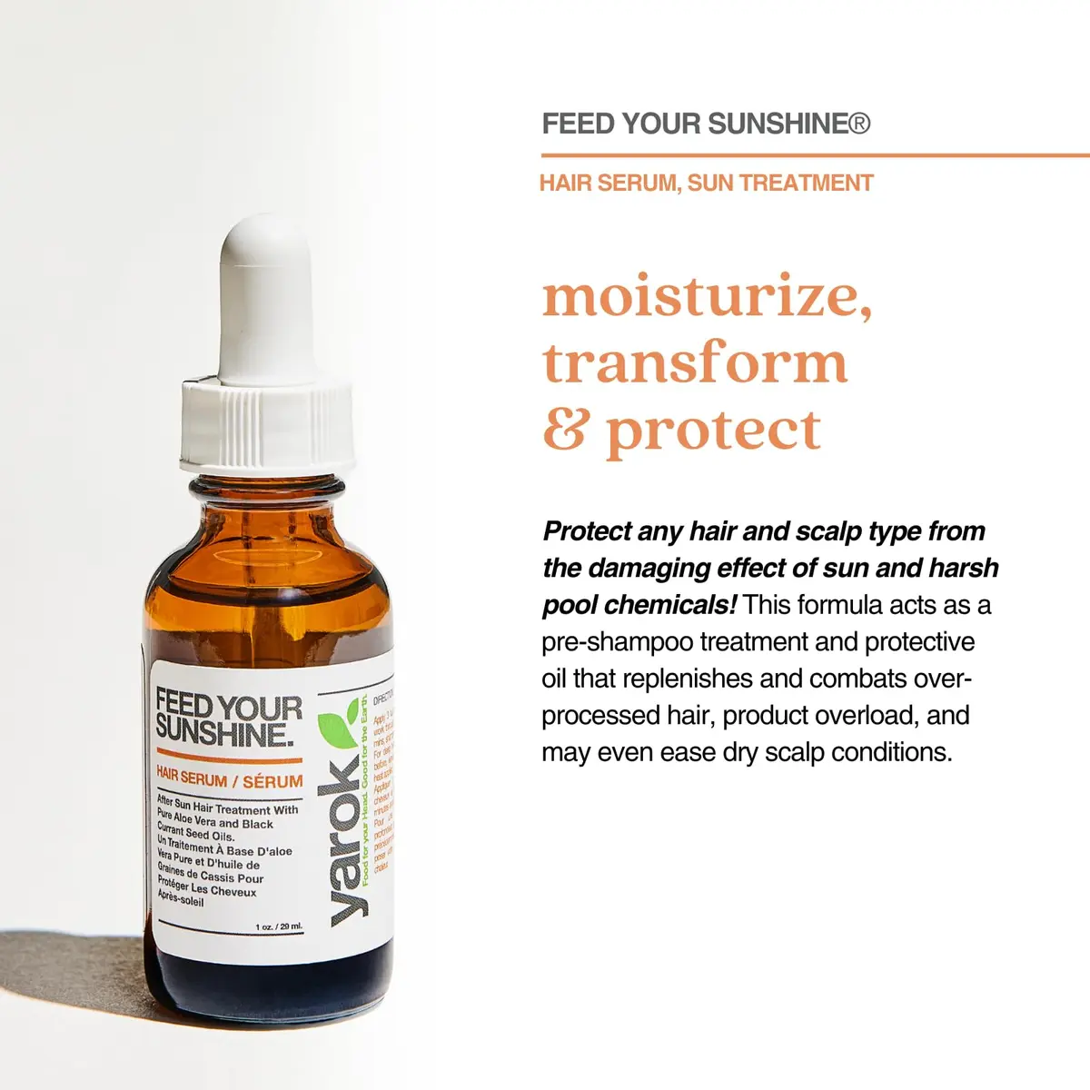 Yarok Feed Your Sunshine Organic Sun Repair Hair Serum - Moisturize, Protect & Transform - 1oz - view 2