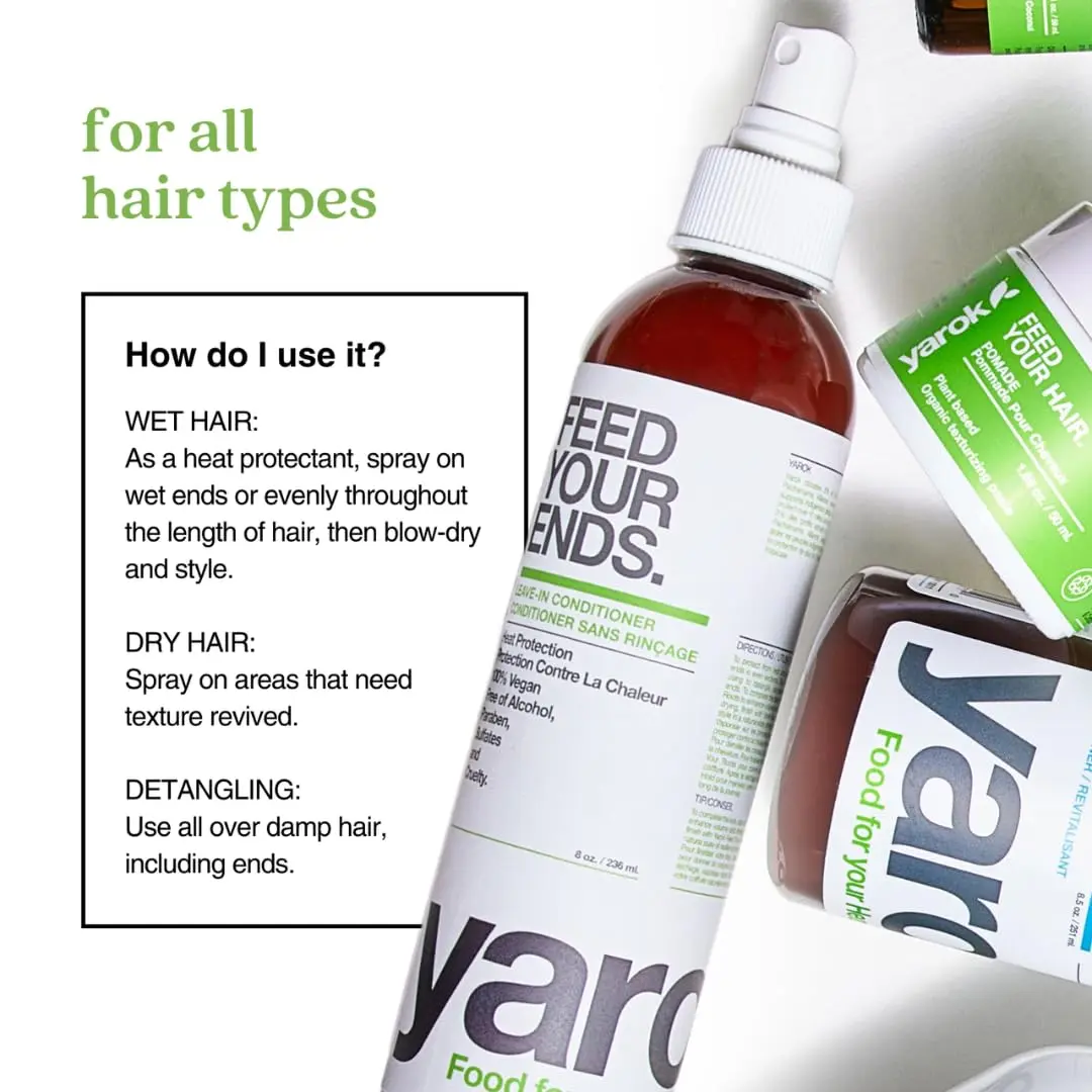 YAROK FOOD FOR YOUR HEAD. GOOD FOR THE EARTH. Leave-In Conditioner 8oz | Organic Heat Protectant & Detangler - view 9