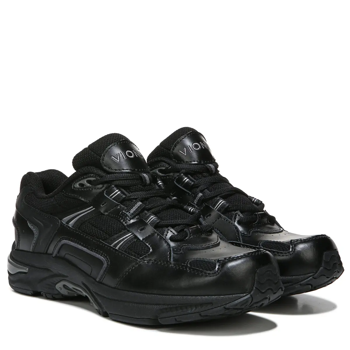 Vionic Women's Trainers Lace Up Walker Classic Shoes with Arch Support Wide Fit, Black Leather, 8.5 Wide | Lightweight Comfort for All-Day Wear - view 4
