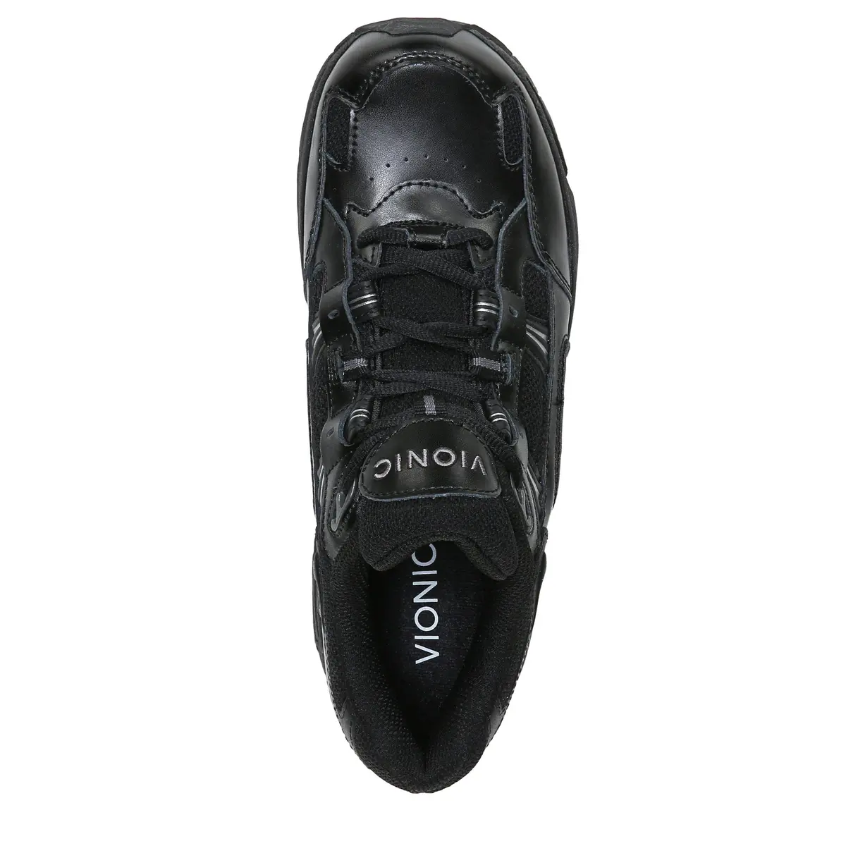 Vionic Women's Trainers Lace Up Walker Classic Shoes with Arch Support Wide Fit, Black Leather, 8.5 Wide | Lightweight Comfort for All-Day Wear - view 5