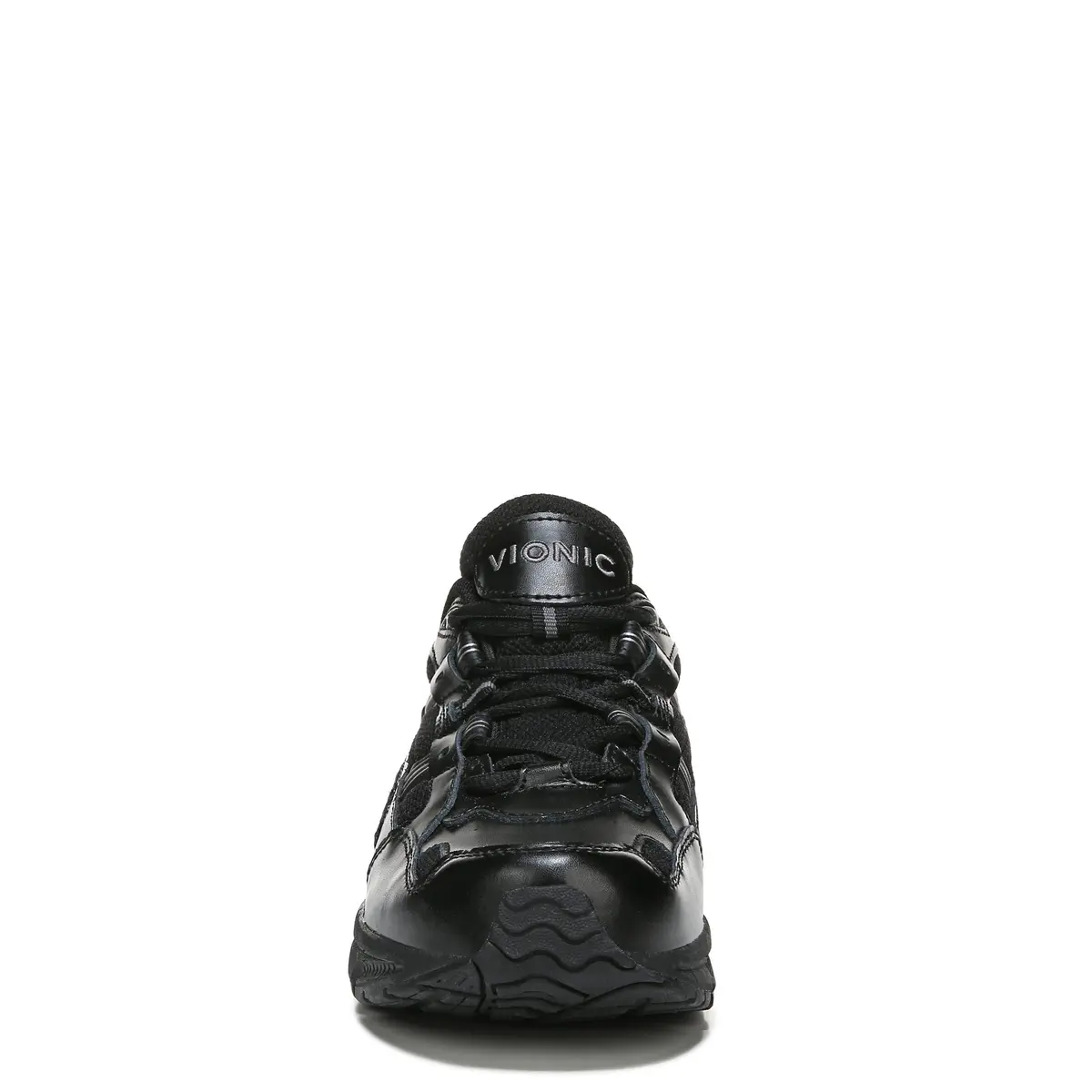 Vionic Women's Trainers Lace Up Walker Classic Shoes with Arch Support Wide Fit, Black Leather, 8.5 Wide | Lightweight Comfort for All-Day Wear - view 2