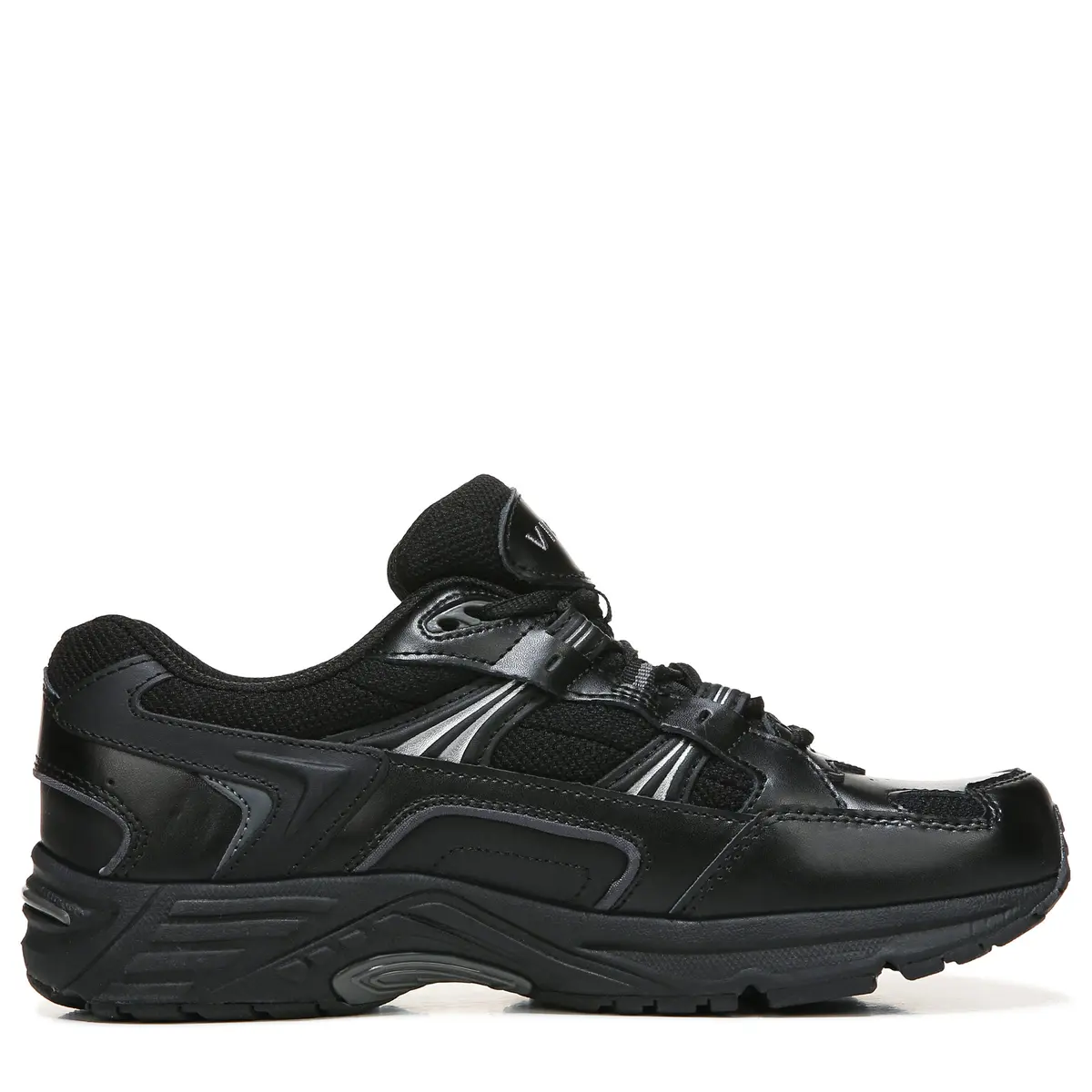 Vionic Women's Trainers Lace Up Walker Classic Shoes with Arch Support Wide Fit, Black Leather, 8.5 Wide | Lightweight Comfort for All-Day Wear - view 3