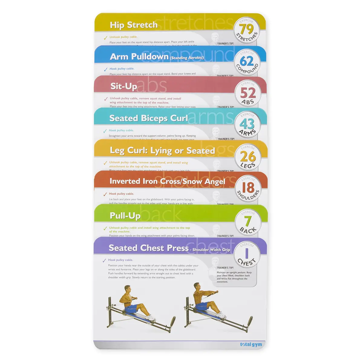 Total Gym Training Deck with Card Holder | Over 80 Exercises & Pre-Designed Routines (12.7 x 9.8 inches, Black) - view 6