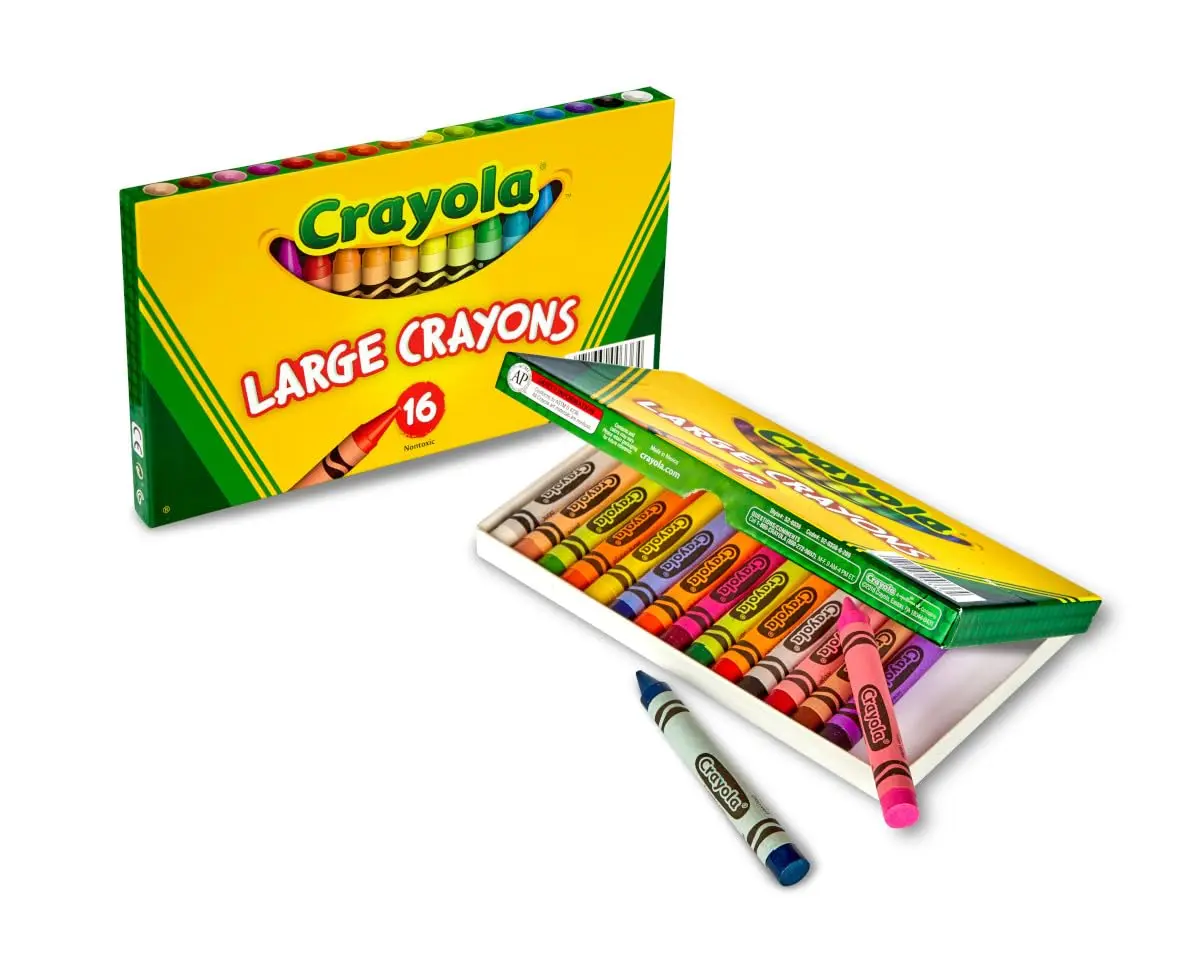 Crayola Large Crayon Set 16 Assorted Colors | Comfortable Grip for Kids & Classroom (70-120 chars) - view 2