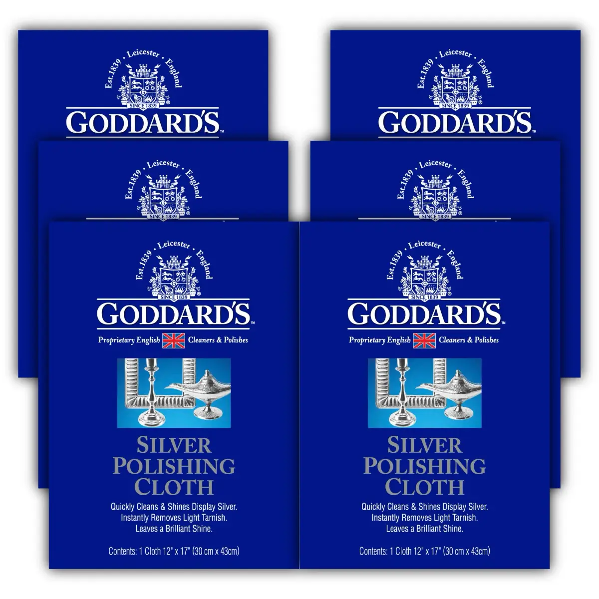 Goddard's Silver Polishing Cloth 6 Pack | Anti-Tarnish Agents for Jewelry & Silverware - main product image
