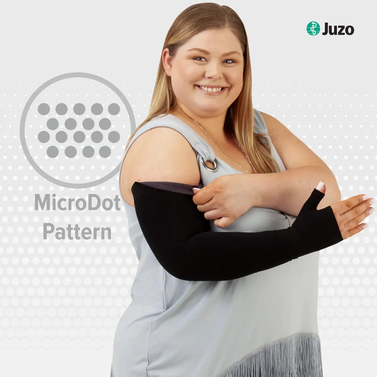 Juzo Soft 2002 Arm Sleeve Compression 30-40 mmHg Max, Long | Seamless, Medical Grade Support for Mild to Moderate Lymphedema - view 2