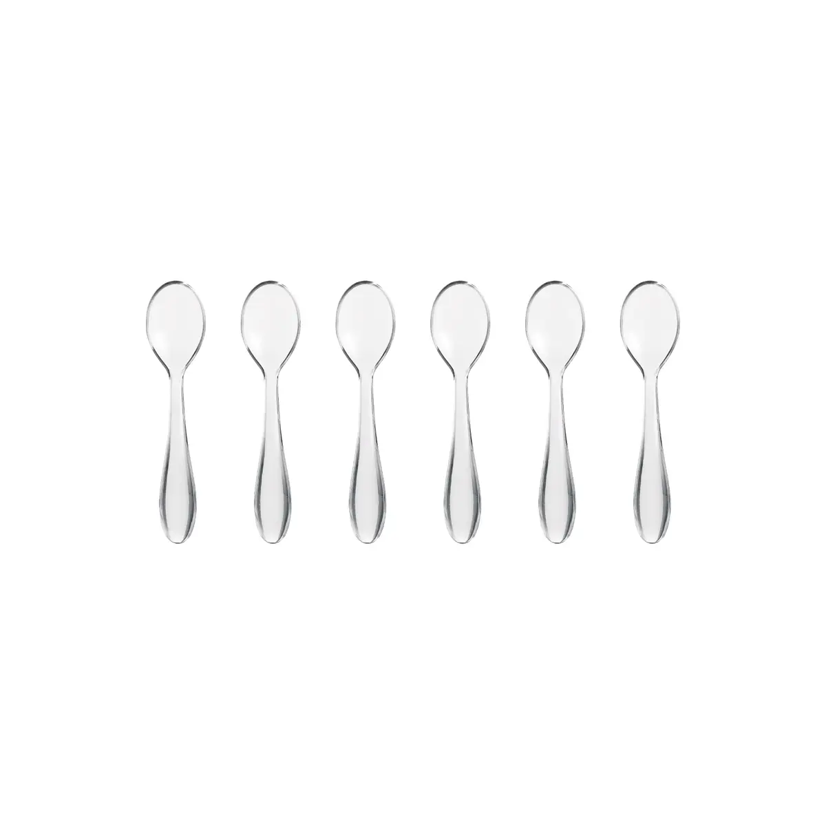 Guzzini Art & Cafè Set of Six Transparent Teaspoons 5-3/4-Inches | Modern Italian Design, Food-Safe SAN, Dishwasher Safe - view 3