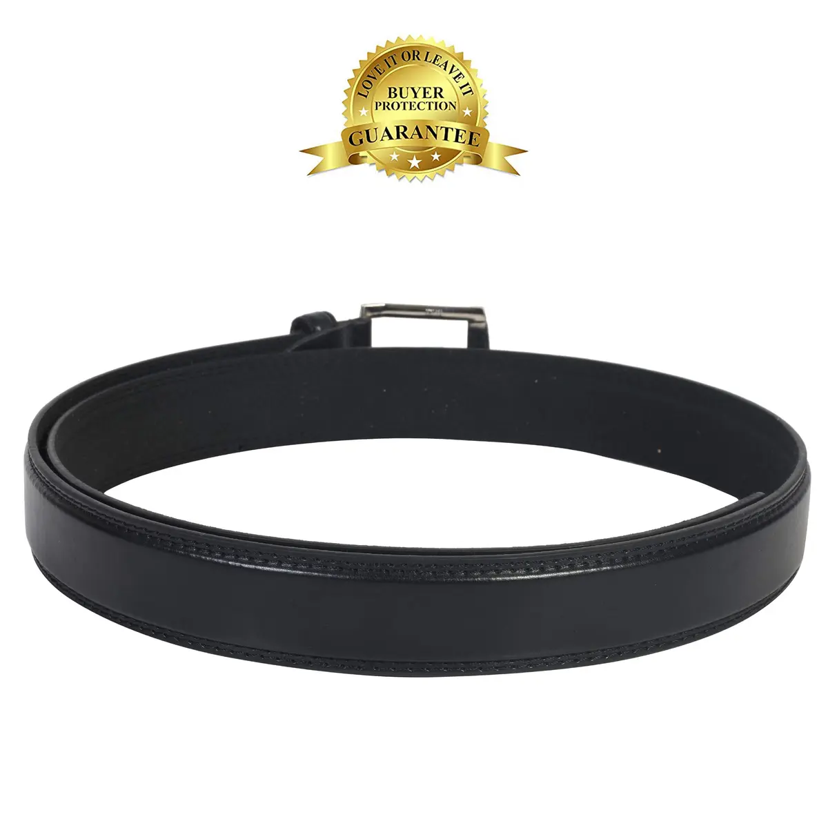555 Turnpike Men's Leather Belt 58-60 inch | Classic Black Genuine Leather (70-120 chars) - view 2