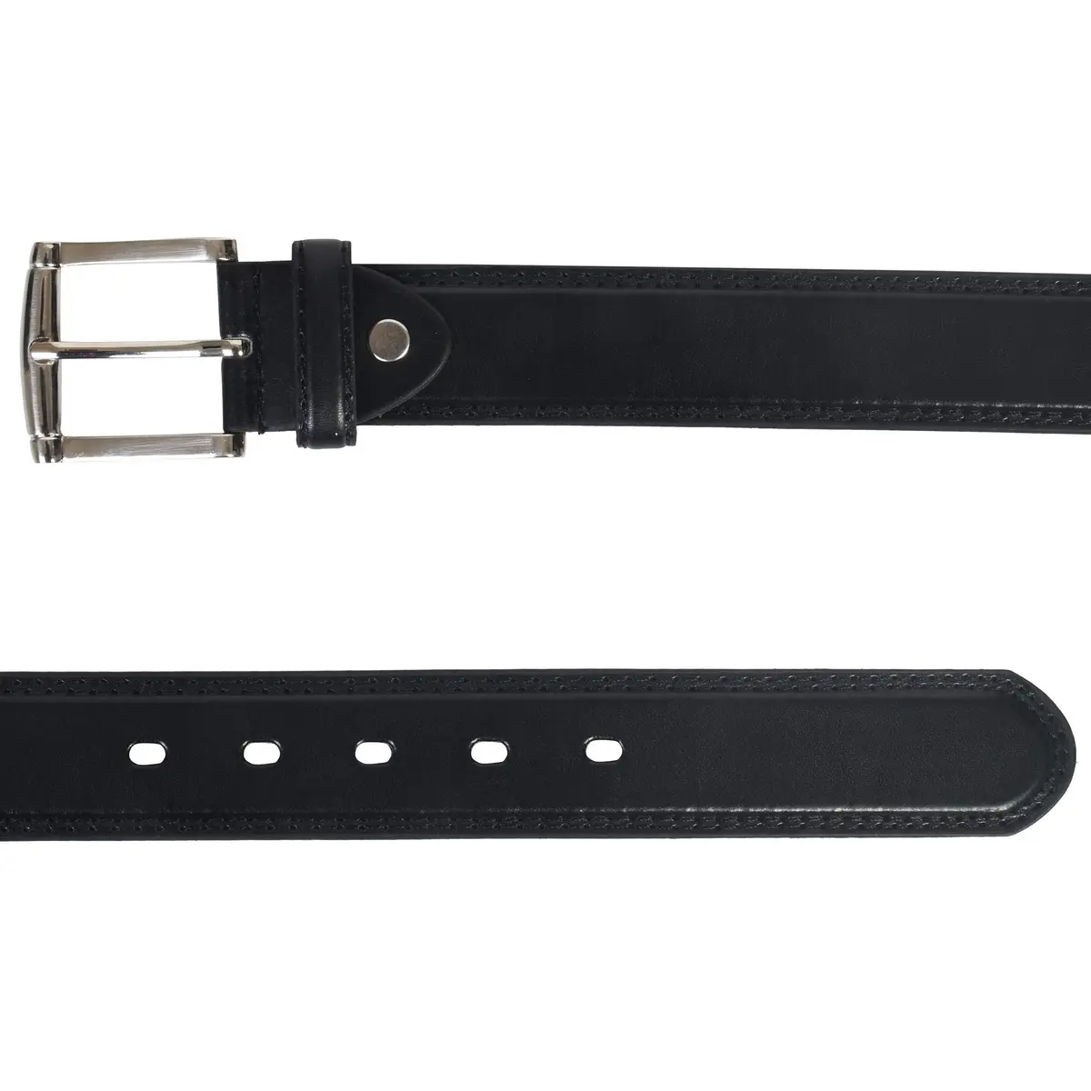 555 Turnpike Men's Leather Belt 58-60 inch | Classic Black Genuine Leather (70-120 chars) - view 3