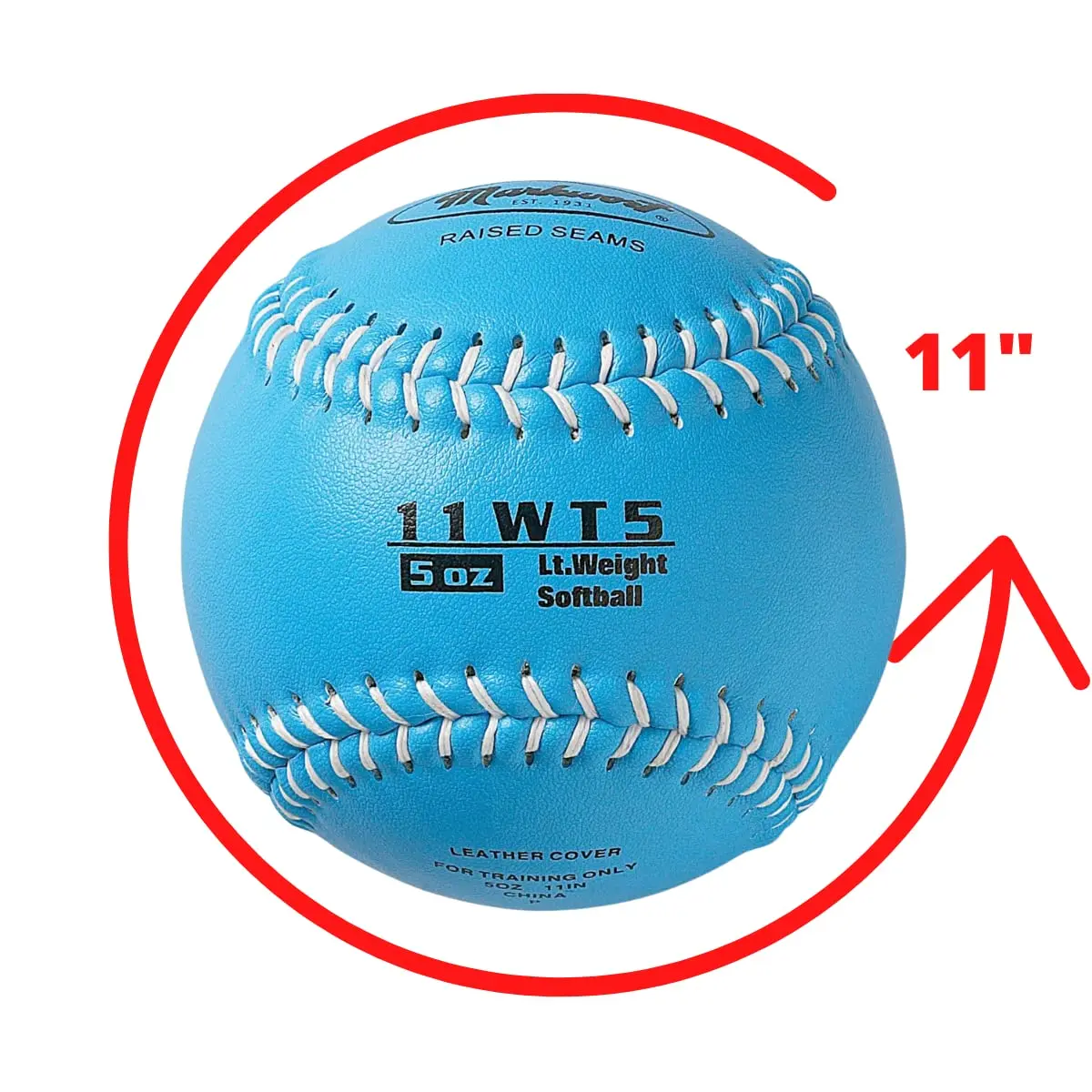 Markwort Color Coded Weighted 11-Inch Softball (5 oz / 142 g) | Training Aid for Baseball & Fastpitch - view 2