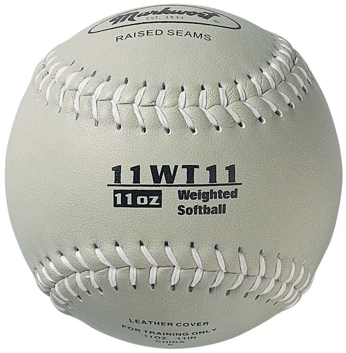 Markwort Color Coded Weighted 11-Inch Softball (2.27 kg / 5 lb, Grey) | Training Aid for Fast-Pitch - main product image
