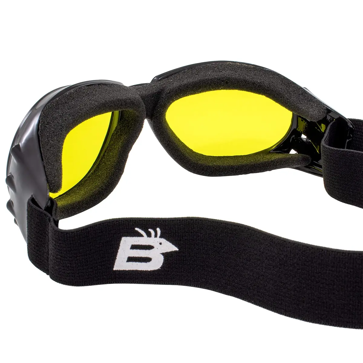 Birdz Motorcycle Goggles Black Frame/Yellow Lens | Shatterproof Polycarbonate & UV400 Protection (Adult) - view 5