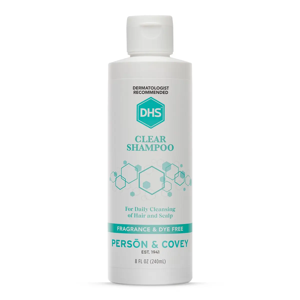 DHS Clear Shampoo - Unscented, Gentle for Sensitive Skin & Dry Scalp, 8oz | Paraben-Free & Dye-Free - main product image