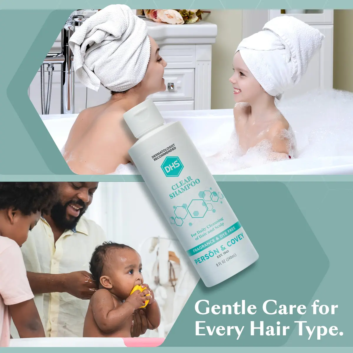 DHS Clear Shampoo - Unscented, Gentle for Sensitive Skin & Dry Scalp, 8oz | Paraben-Free & Dye-Free - view 6