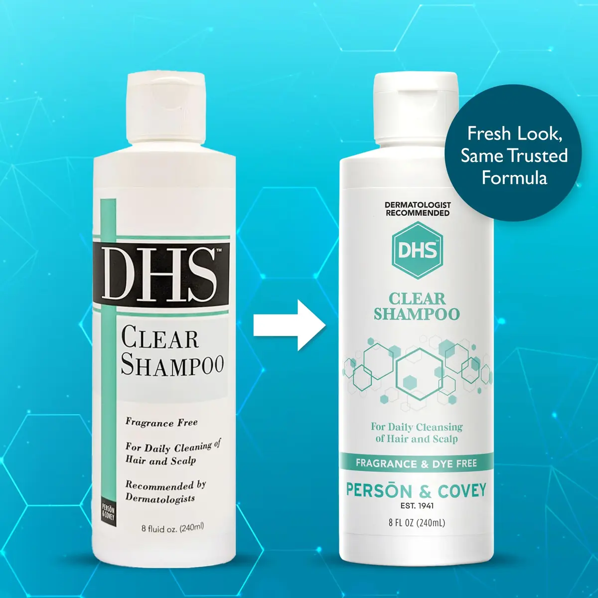 DHS Clear Shampoo - Unscented, Gentle for Sensitive Skin & Dry Scalp, 8oz | Paraben-Free & Dye-Free - view 2