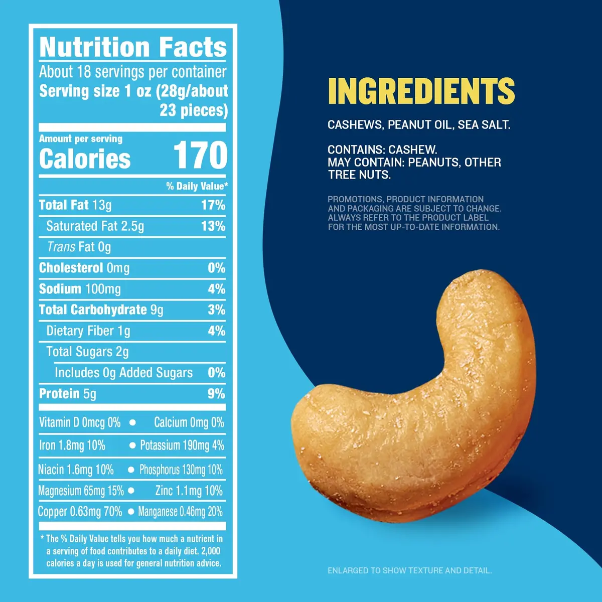 PLANTERS Deluxe Salted Whole Cashews 18.25 Oz | Plant Based Protein Snack with Rich Flavor - view 4