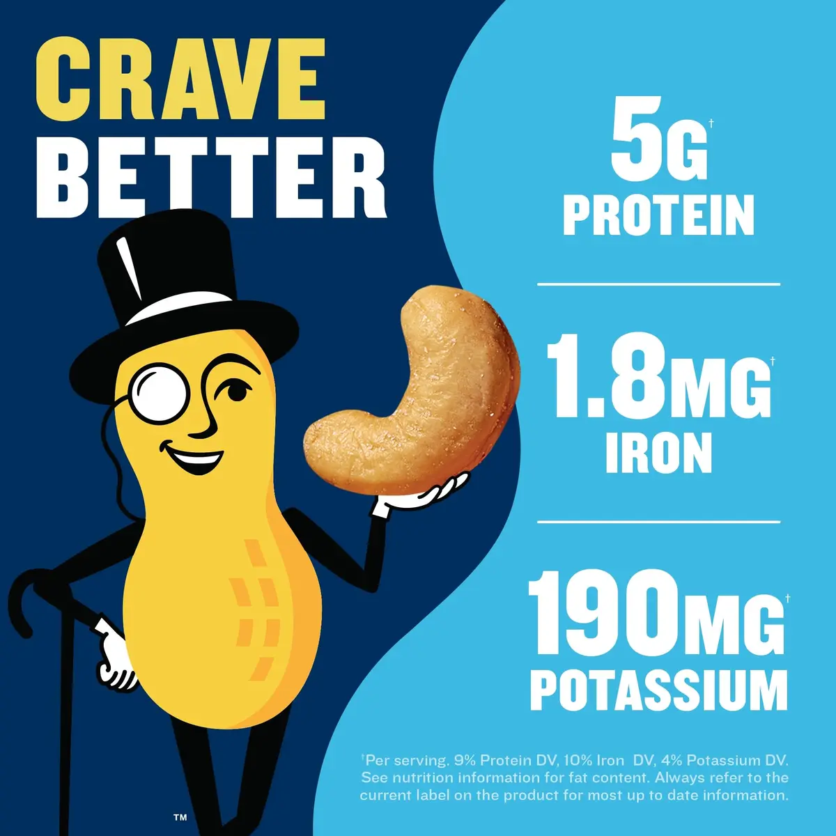 PLANTERS Deluxe Salted Whole Cashews 18.25 Oz | Plant Based Protein Snack with Rich Flavor - view 3