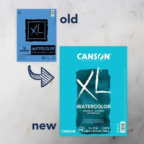 Canson XL Series Watercolor Pad 9x12 inch (22.86x30.6 cm) | Cold Press Textured Paper for Mixed Media - view 2