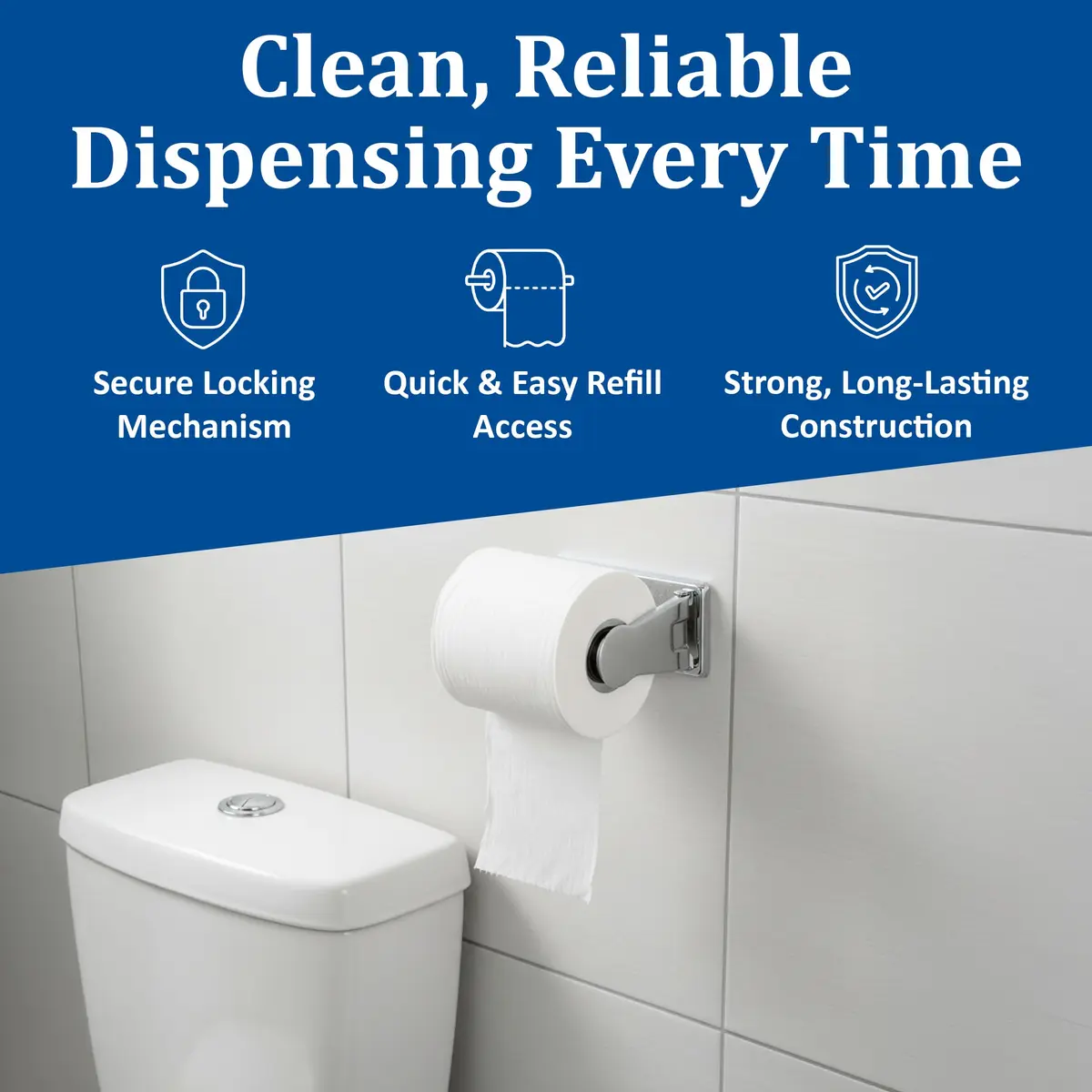San Jamar SANR200XC Locking Toilet Tissue Dispenser, Plastic, 1 Count | Commercial Restroom Essential - view 6