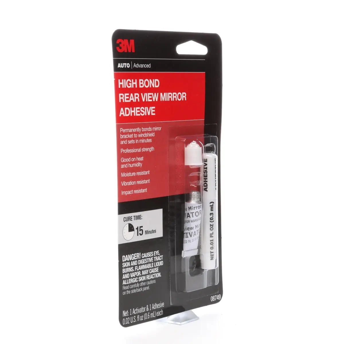 3M High-Bond Rearview Mirror Adhesive 0.02 fl oz (1.8 mL) | Securely Attaches Mirror Brackets - view 2