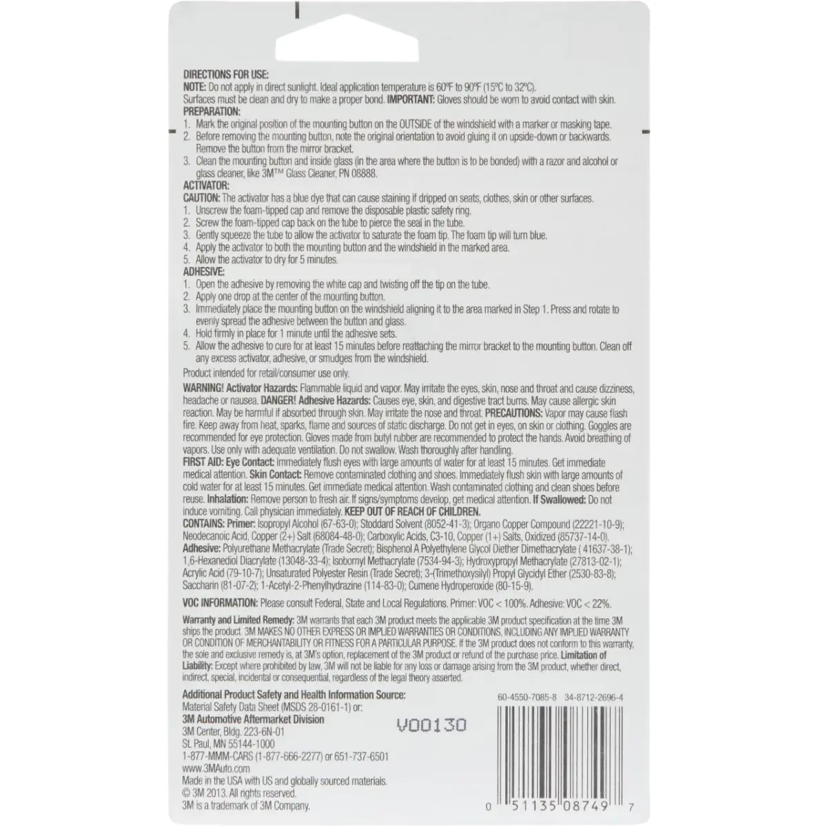 3M High-Bond Rearview Mirror Adhesive 0.02 fl oz (1.8 mL) | Securely Attaches Mirror Brackets - view 4