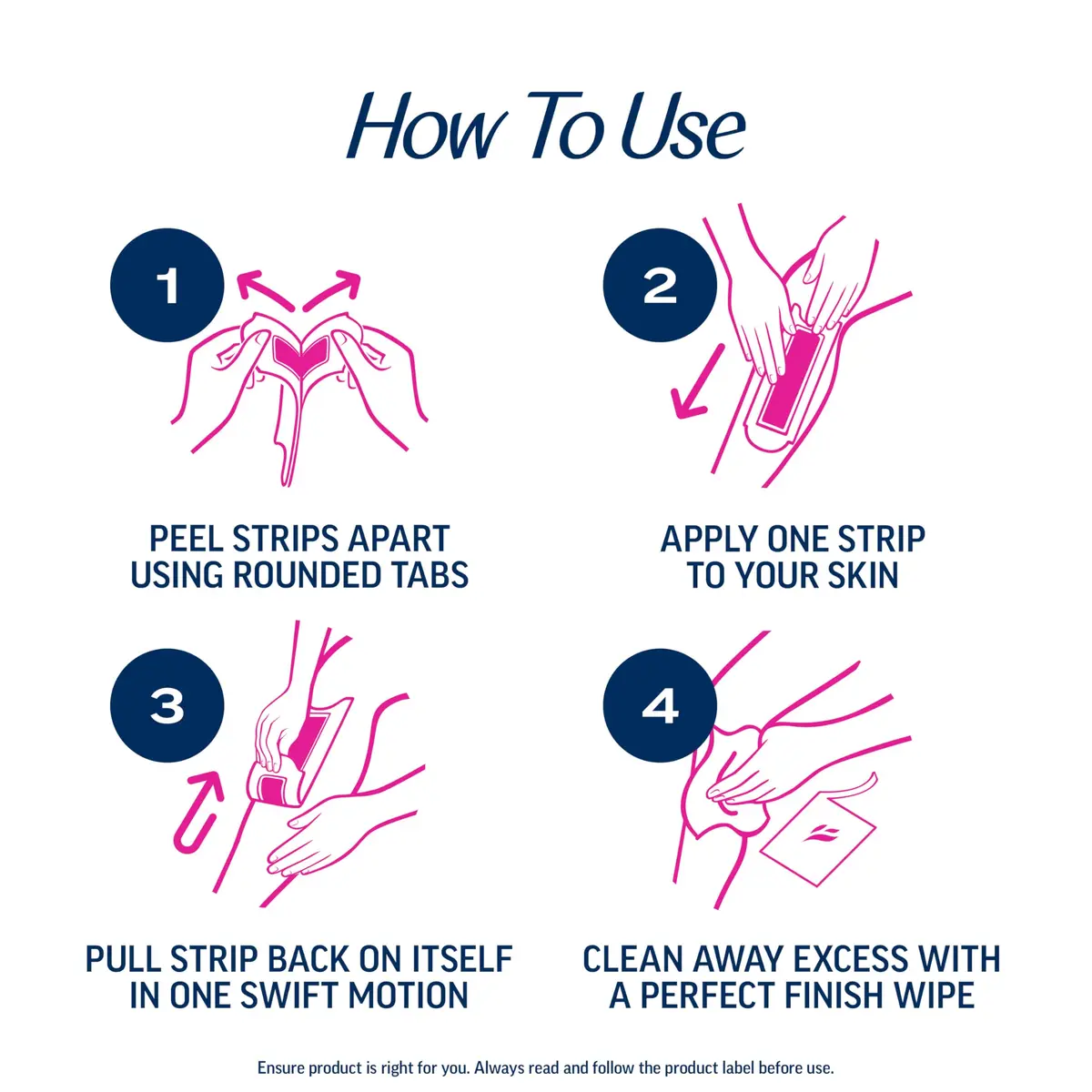 Veet Wax Strips Kit for Women, Body Hair Removal, 40 Strips + 4 Wipes | Effortless, Salon-Quality Results in Home - view 6