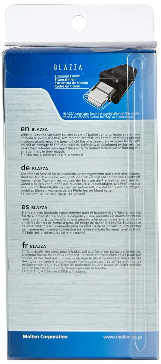 Molten Blazza Whistle, Black | High-Pitched Indoor Referee Whistle with Titanium Frame - view 3