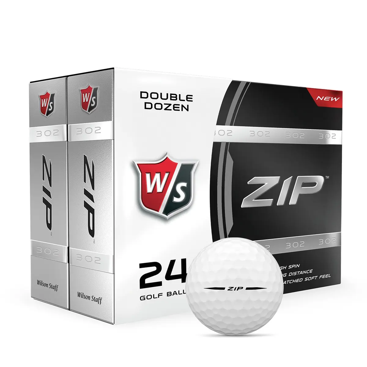Wilson Staff Zip Golf Balls- White, 24 Pack | Minimal Spin & Max Distance - main product image