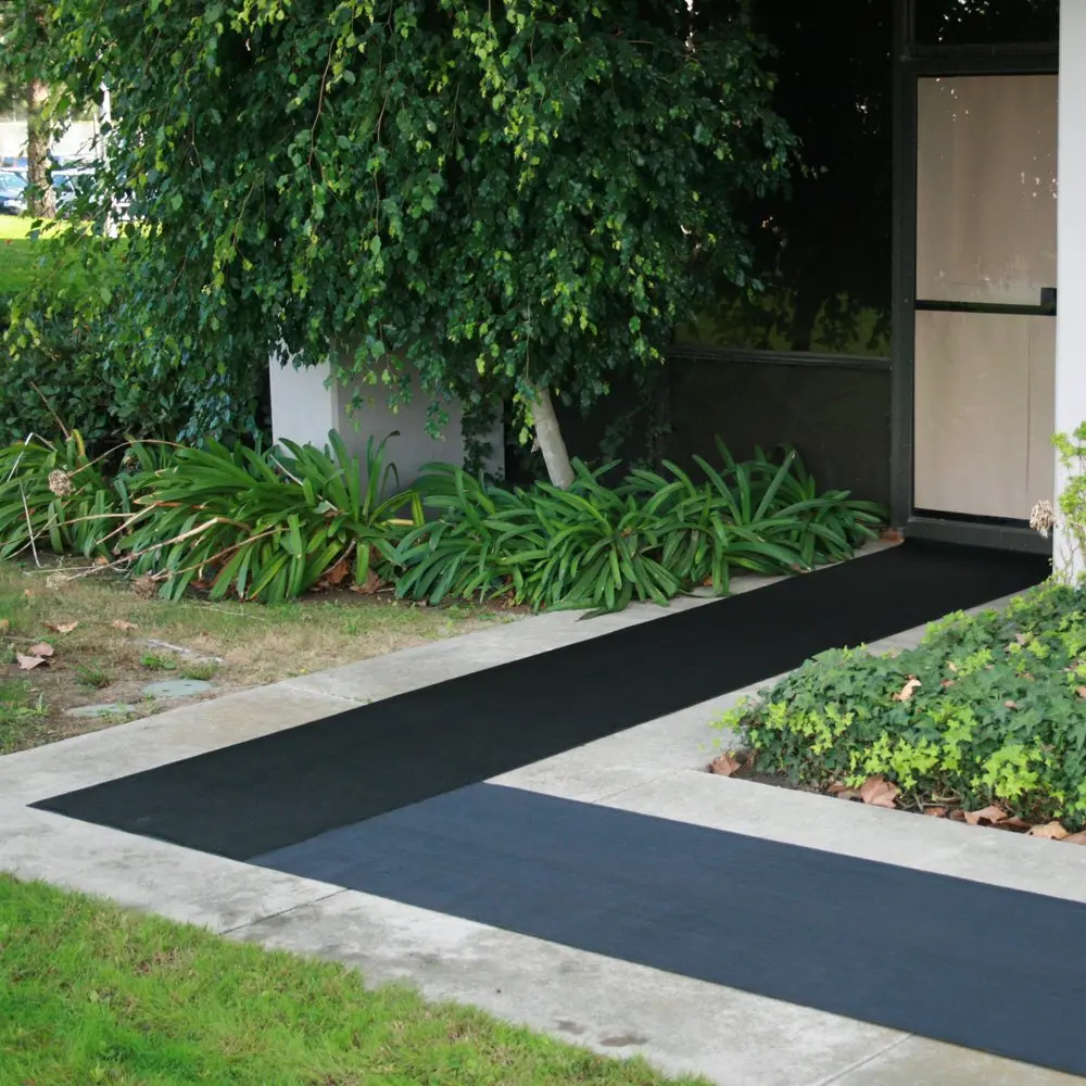 Rubber-Cal Fine Rib Corrugated Rubber Floor Mat - 1/8" x 4 ft x 4 ft Black | Anti-slip, moisture-resistant industrial rubber mat - view 6