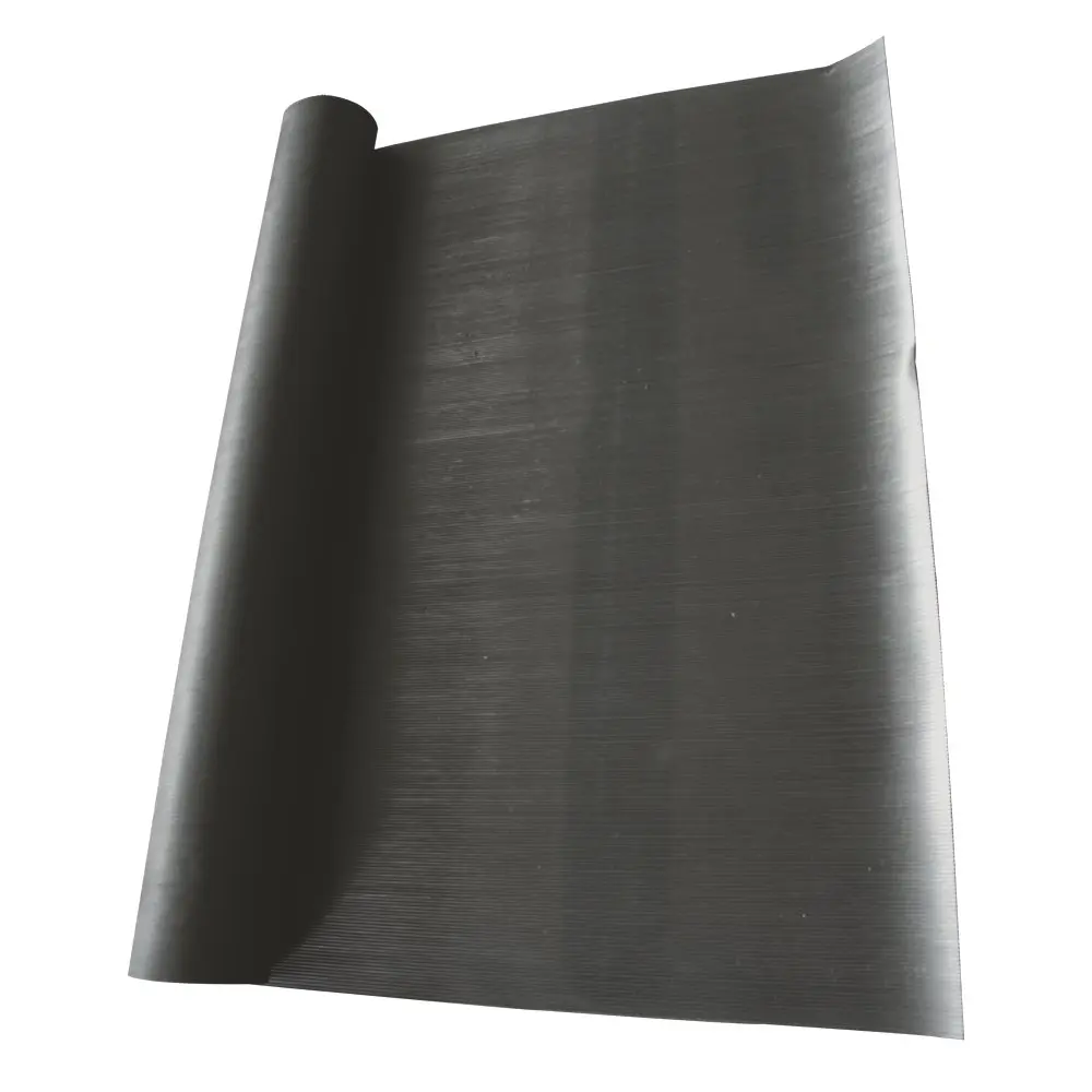 Rubber-Cal Fine Rib Corrugated Rubber Floor Mat - 1/8" x 4 ft x 6 ft Black | Anti-slip, moisture-resistant industrial flooring - view 3