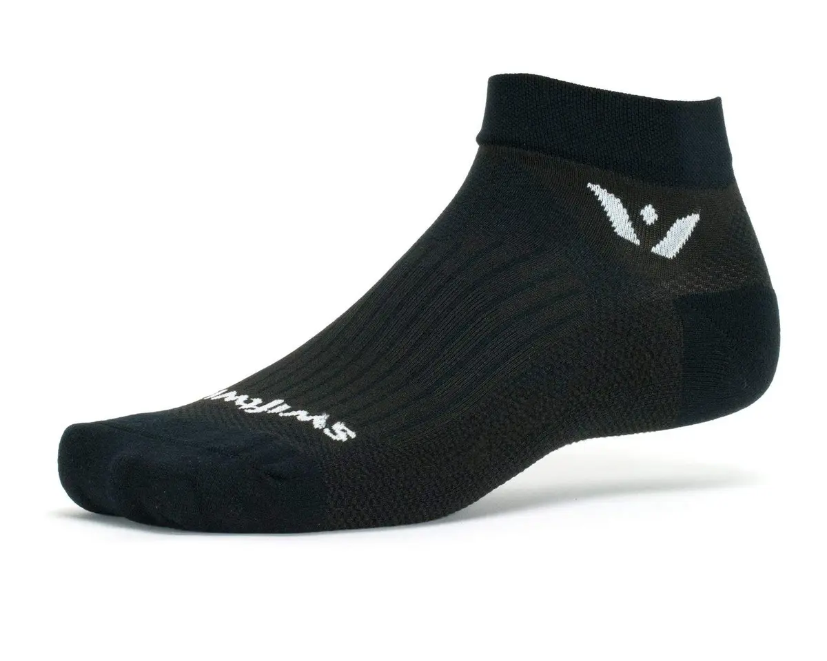 Swiftwick PERFORMANCE ONE Running & Golf Socks, Black, X-Large | Moisture-Wicking, Cushioned, Supportive Fit - main product image