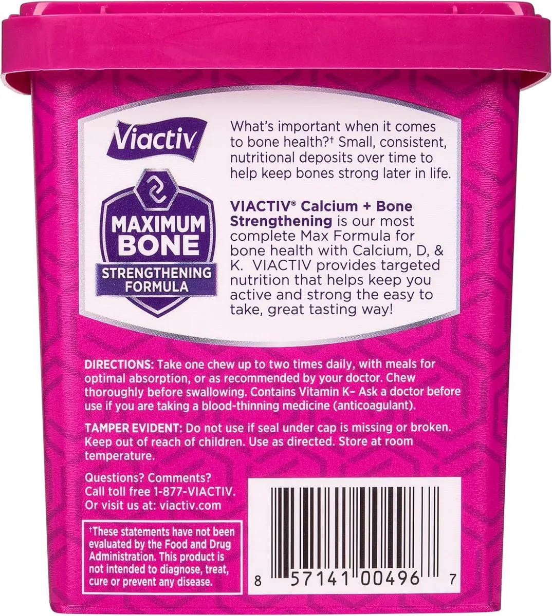 Viactiv Calcium + Vitamin D Soft Chews 60 Count | Caramel Flavor for Bone Support - view 4