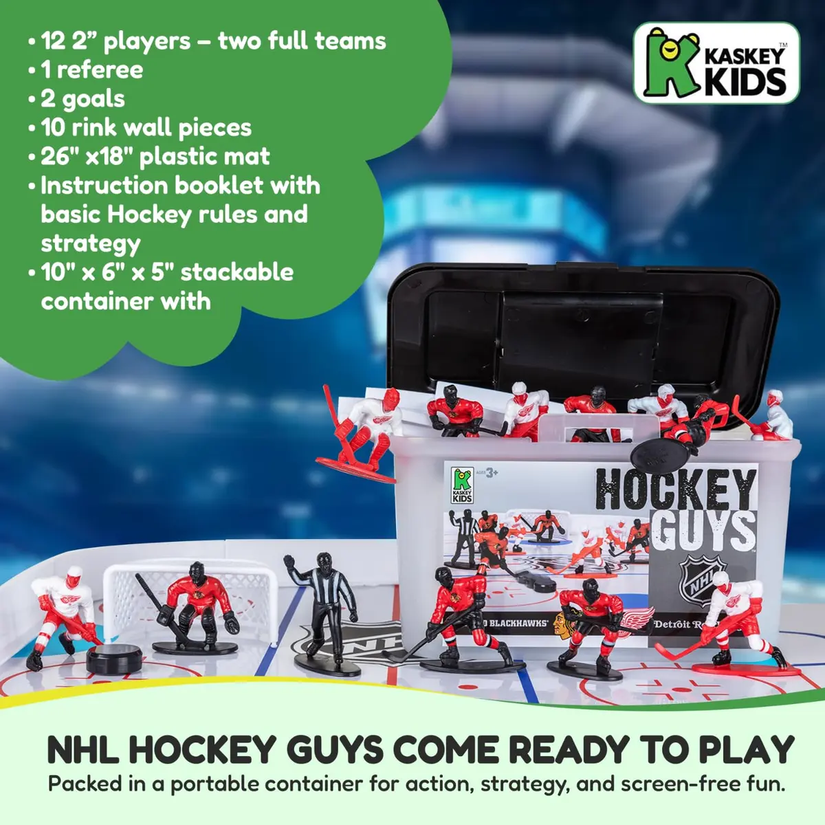 Kaskey Kids NHL Hockey Guys, Blackhawks vs. Red Wings | Action Figures for Imaginative Play, Ages 3+ - view 7