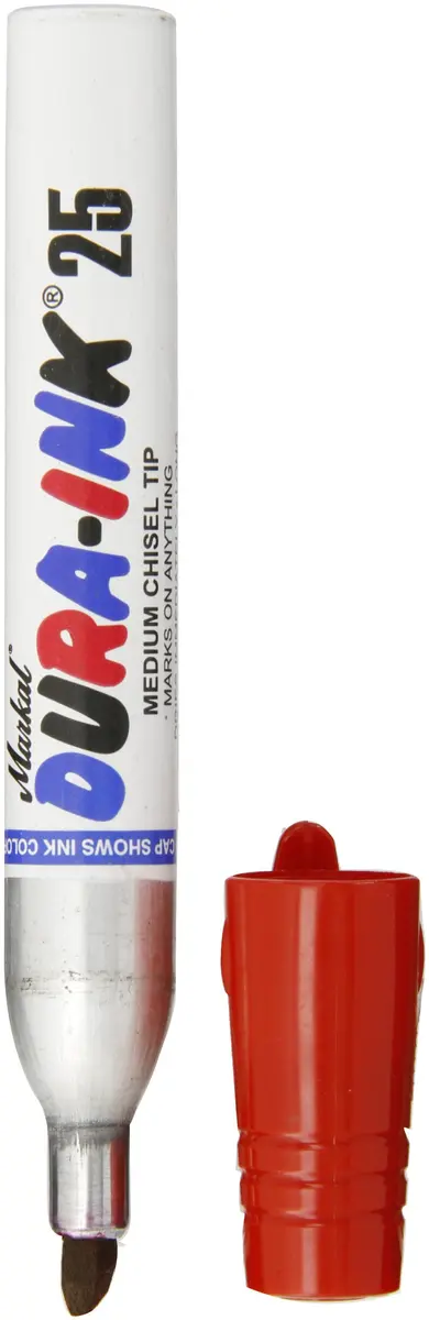 Markal Dura-Ink 25 Medium Chisel Permanent Ink Marker 1.80” & 1.40” | Versatile Surface Compatibility, 12-Pack - view 4