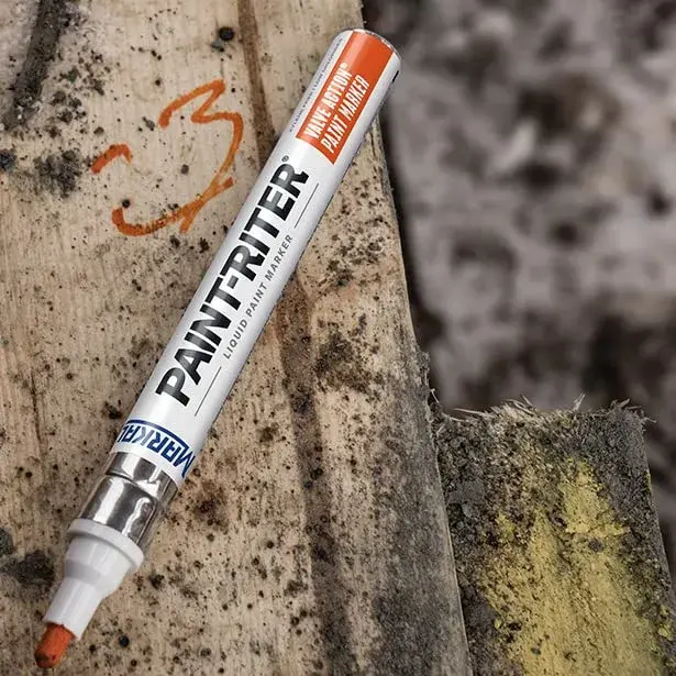 Markal Paint-Riter Valve Action Paint Marker with 1/8" Bullet Tip, Brown (12 Markers) | Permanent, Water-Based, Low Chloride - view 11