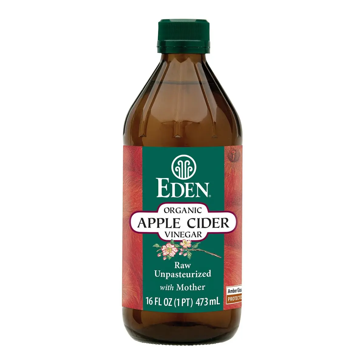 Eden Organic Apple Cider Vinegar Raw Unpasteurized with Mother 473ml (16 Fl Oz) | Fermented with The Mother - main product image