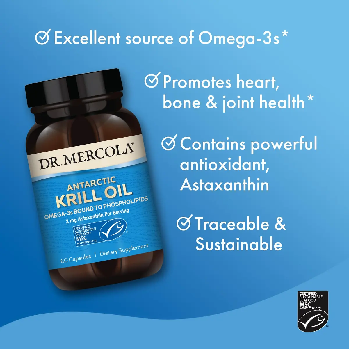 Dr. Mercola Antarctic Krill Oil, 1,000 mg, 60 Capsules | Supports Brain, Heart & Immune Health - view 4