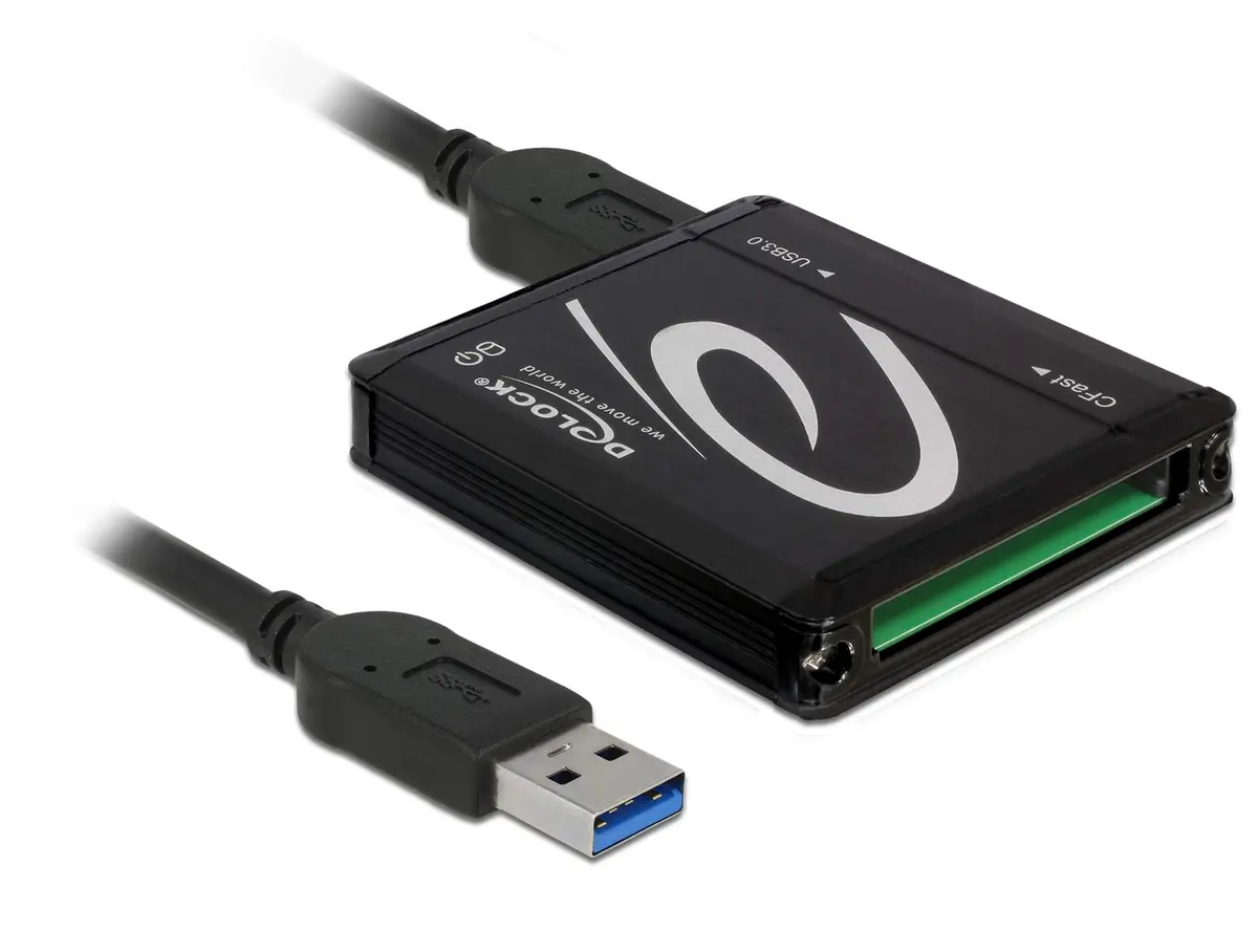 Delock USB 3.0 Card Reader > CFast 2.0 | Supports CFast I/II, 5 Gbps Data Rate, Plug & Play, Aluminium Housing - main product image