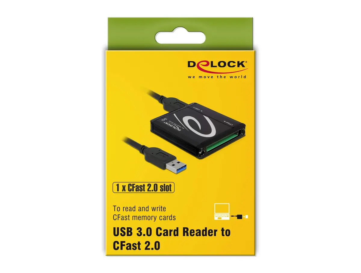 Delock USB 3.0 Card Reader > CFast 2.0 | Supports CFast I/II, 5 Gbps Data Rate, Plug & Play, Aluminium Housing - view 4