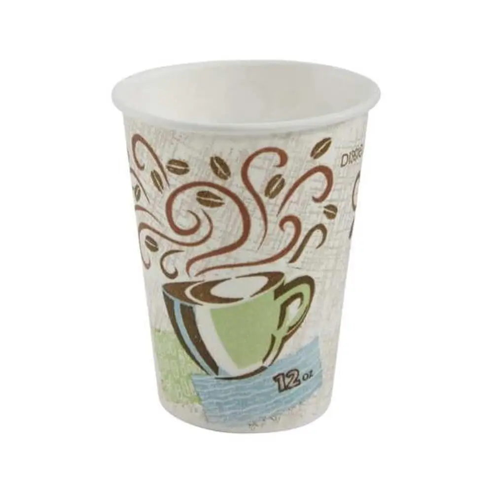 Dixie WiseSize Coffee Dreams Insulated Paper Cup 12oz | Reduces Double-Cupping & Sleeves - main product image